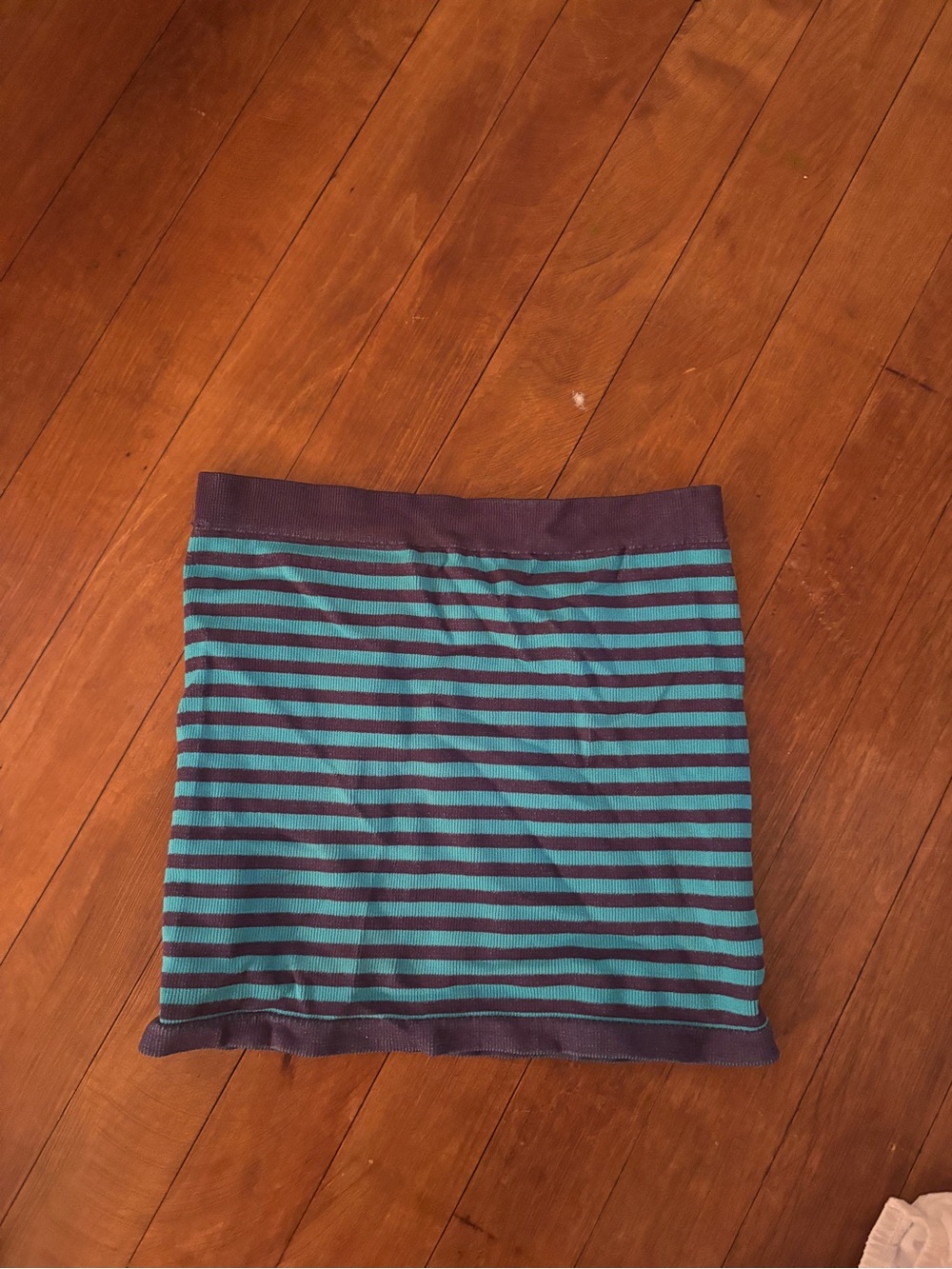 Free People Teal and Navy Striped Knit Mini